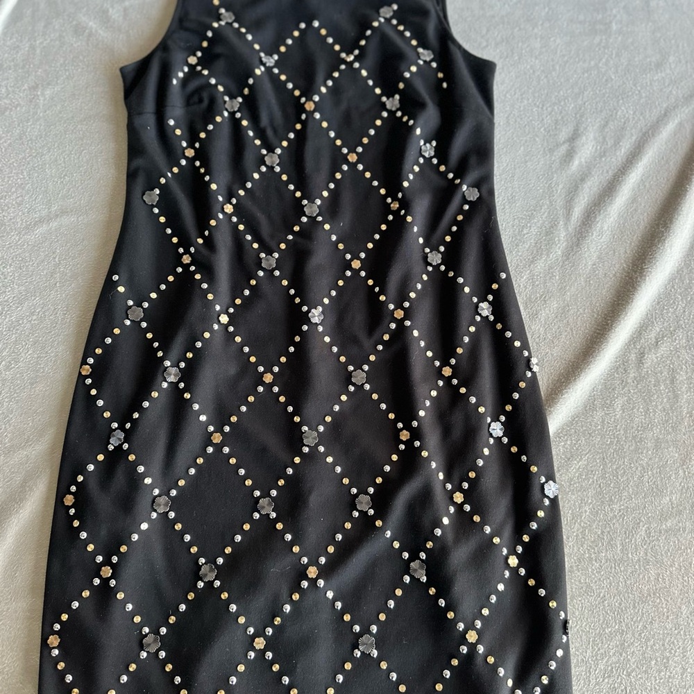 Elegant Cartise Black Studded Dress